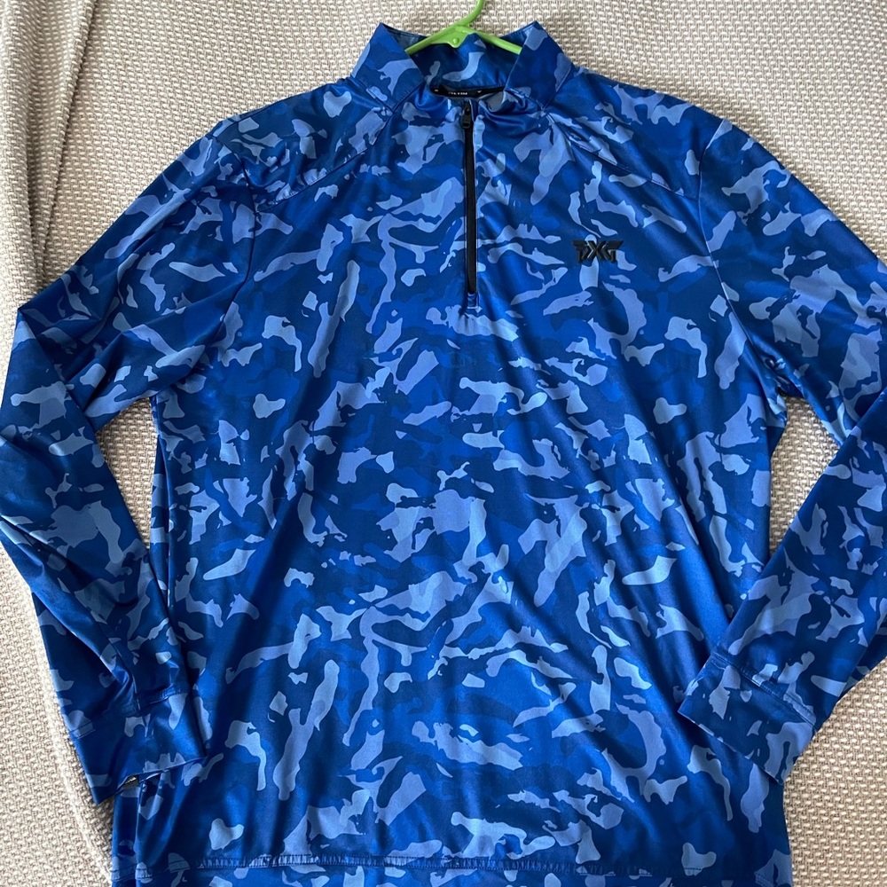 PXG Men's Blue Camo Quarter Zip Performance
